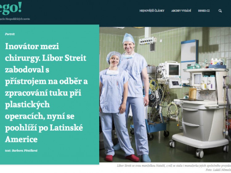 Hospodářské noviny: „Inovátor mezi chirurgy. Libor Streit zabodoval s přístrojem na odběr a zpracování tuku při plastických operacích, nyní se poohlíží po Latinské Americe“.